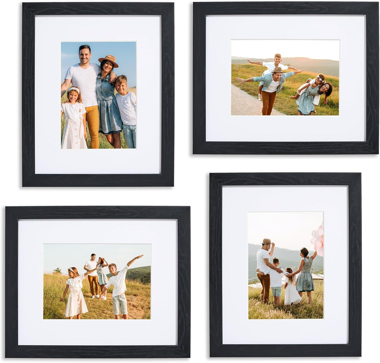 Sheffield Home 9 Piece Gallery Wall Frame Set, 11x14 in. matted to 8x10 in. (Matte Black)