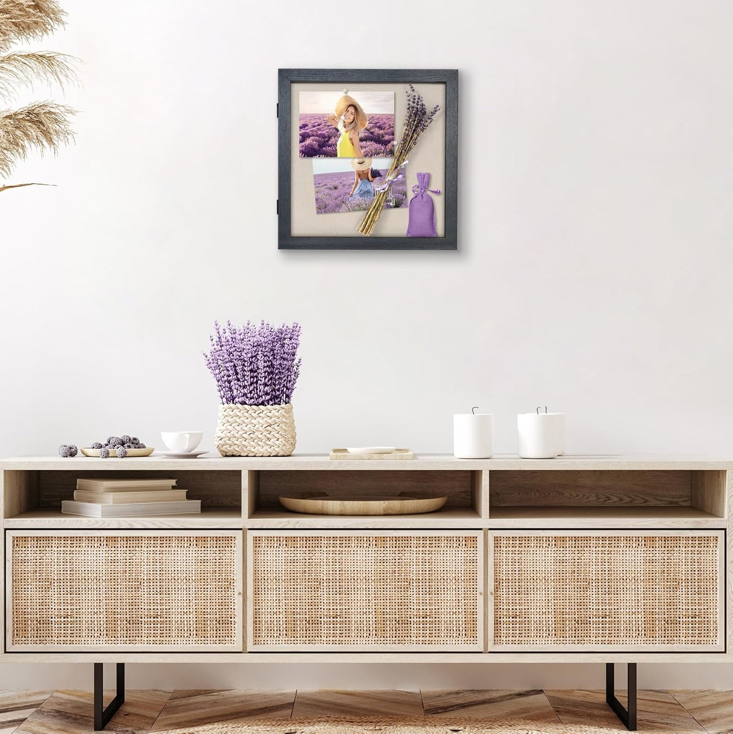 Americanflat Front Opening 11x14 Shadow Box Frame with Shatter-Resistant Glass - Silhouette Collection - Shadow Box Display Case for Tabletop and Wall Display - Black