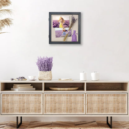 Americanflat Front Opening 11x14 Shadow Box Frame with Shatter-Resistant Glass - Silhouette Collection - Shadow Box Display Case for Tabletop and Wall Display - Black