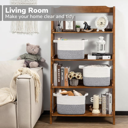 Goodpick Cube Storage Bins - Towel, Book, Cloth, Shoes, Closet Shelf Woven Baskets for Office, Baby Laundry, Toys, 13''x10''x9''