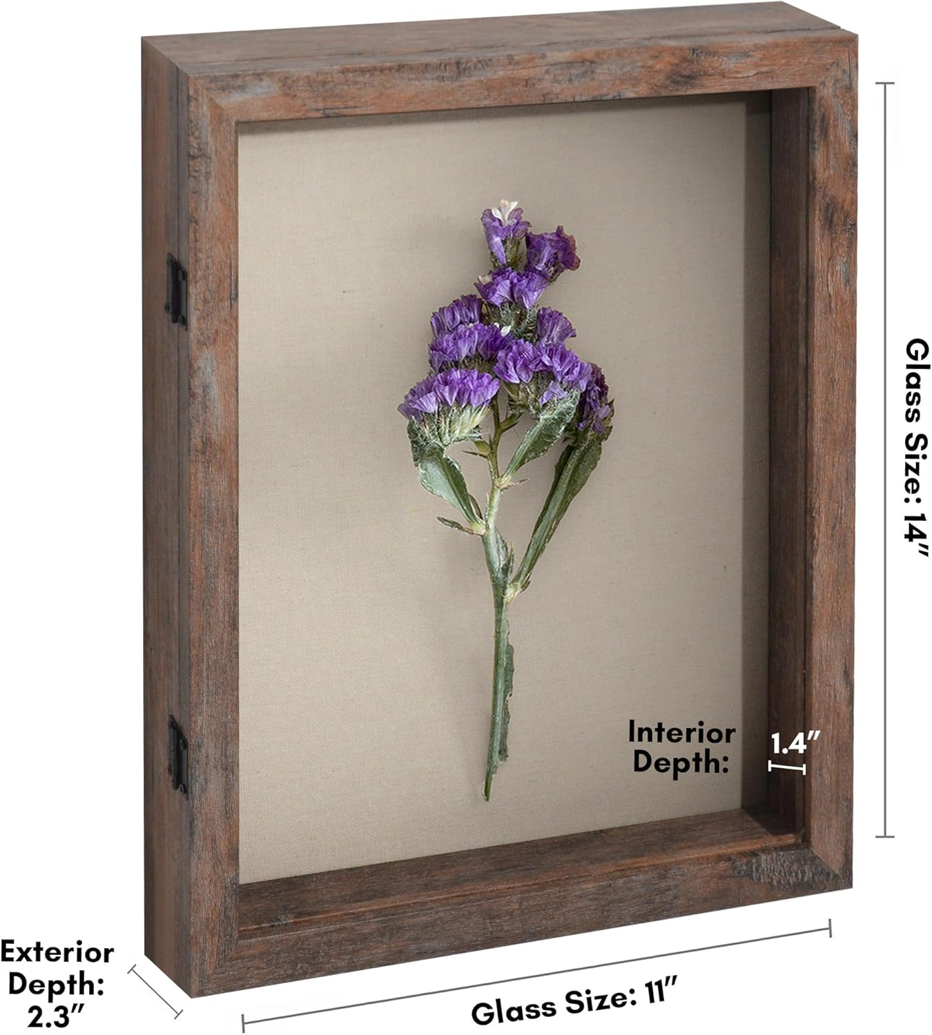 Americanflat Front Opening 11x14 Shadow Box Frame with Shatter-Resistant Glass - Silhouette Collection - Shadow Box Display Case for Tabletop and Wall Display - Black