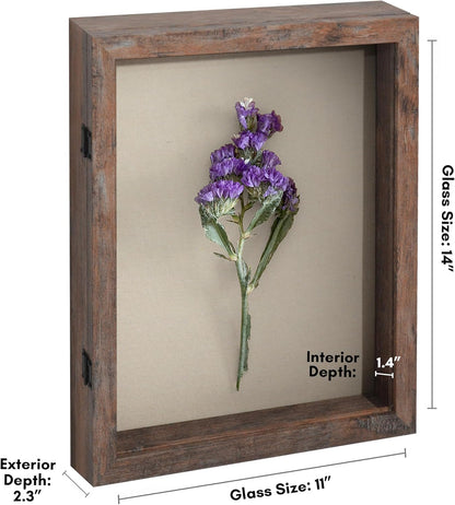 Americanflat Front Opening 11x14 Shadow Box Frame with Shatter-Resistant Glass - Silhouette Collection - Shadow Box Display Case for Tabletop and Wall Display - Black