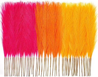 50pcs Pampas Grass 17in for Living Room Decor, Blush Pink Pampas Grass Decor, Fluffy Pink Flowers for Home Birthday Bathroom Baby Shower Wall Bow Decor(Blush & Cream & Pink)