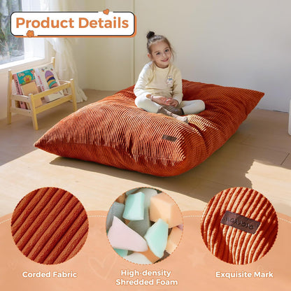 MAXYOYO 3 in 1 Kids Bean Bag Chair Couch, Convertible Chair Folds from Bean Bag to Lounger, Child Floor Sofa for Gaming, Reading, Floor Mattress with High-Density Foam Filling