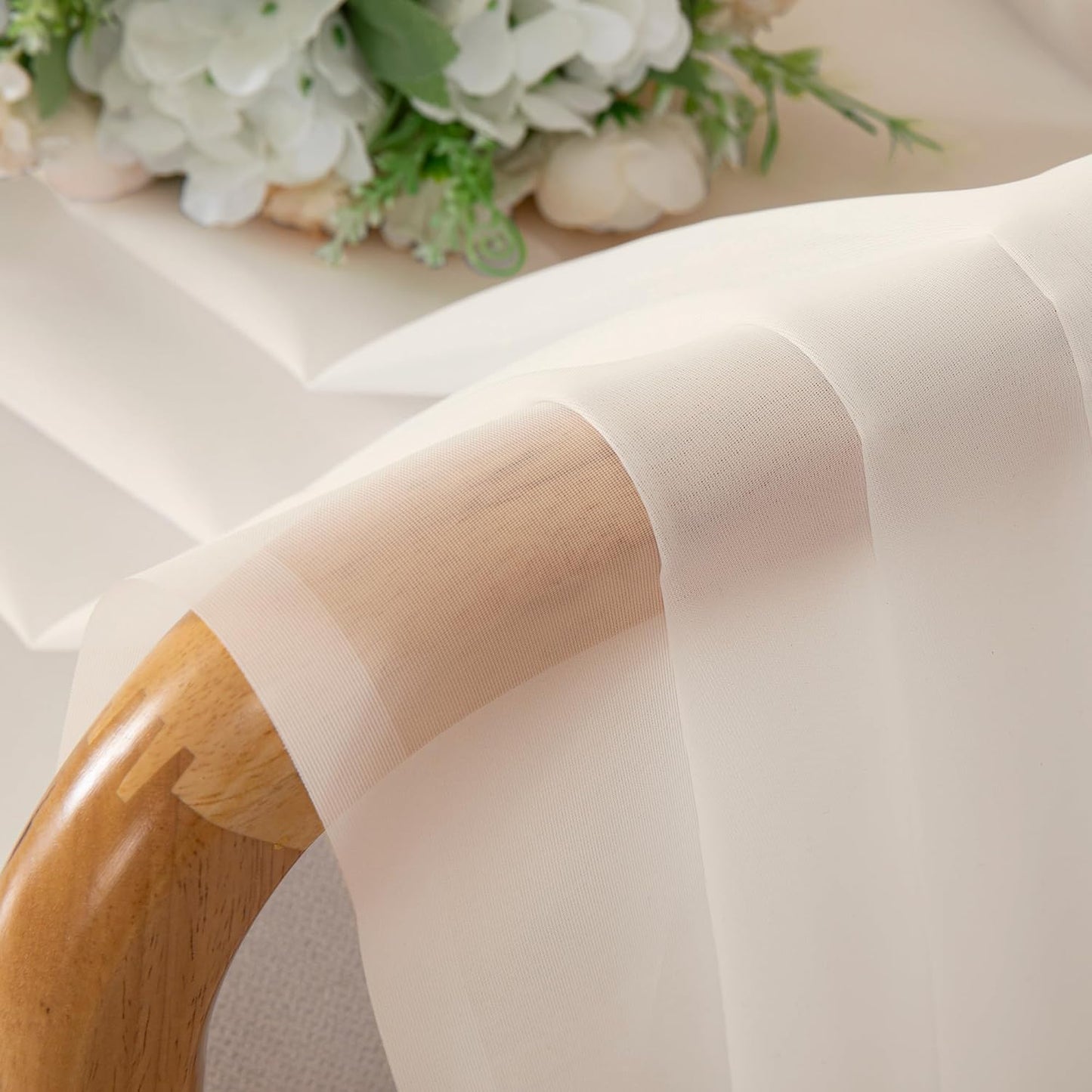 OWENIE Sheer Curtains 84 inches Long 2 Panels Set for Living Room/Bedroom, Rod Pocket Voile Sheer Panel Drapes, White, 2pcs, Each 42" W x 84" L - Colors B