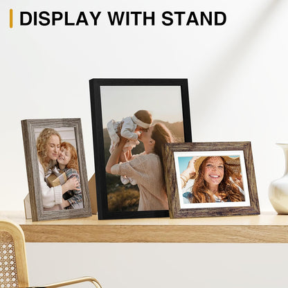 Vittanly 15 Pack Picture Frames Collage Wall Decor for Mounting or Tabletop Display, Gallery Frame Set for Family, Multi Sizes Including 3pcs 8x10, 6pcs 5x7, 6pcs 4x6, Black