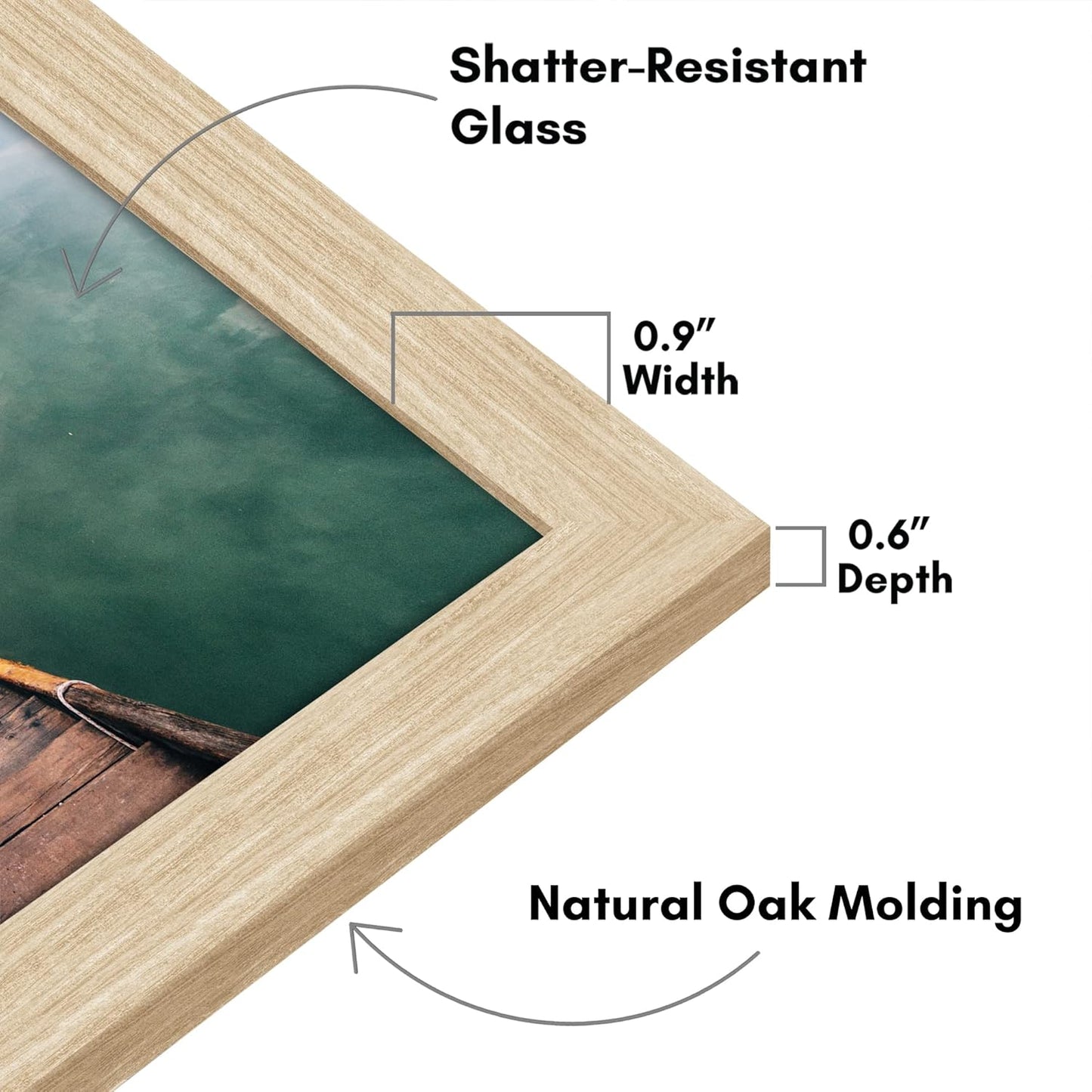 Americanflat 12x18 Poster Frame with Shatter-Resistant Glass - Signature Collection - Gallery-Style Frames Made of Engineered Wood - Photo Frame for Wall Display - Black - Colors B