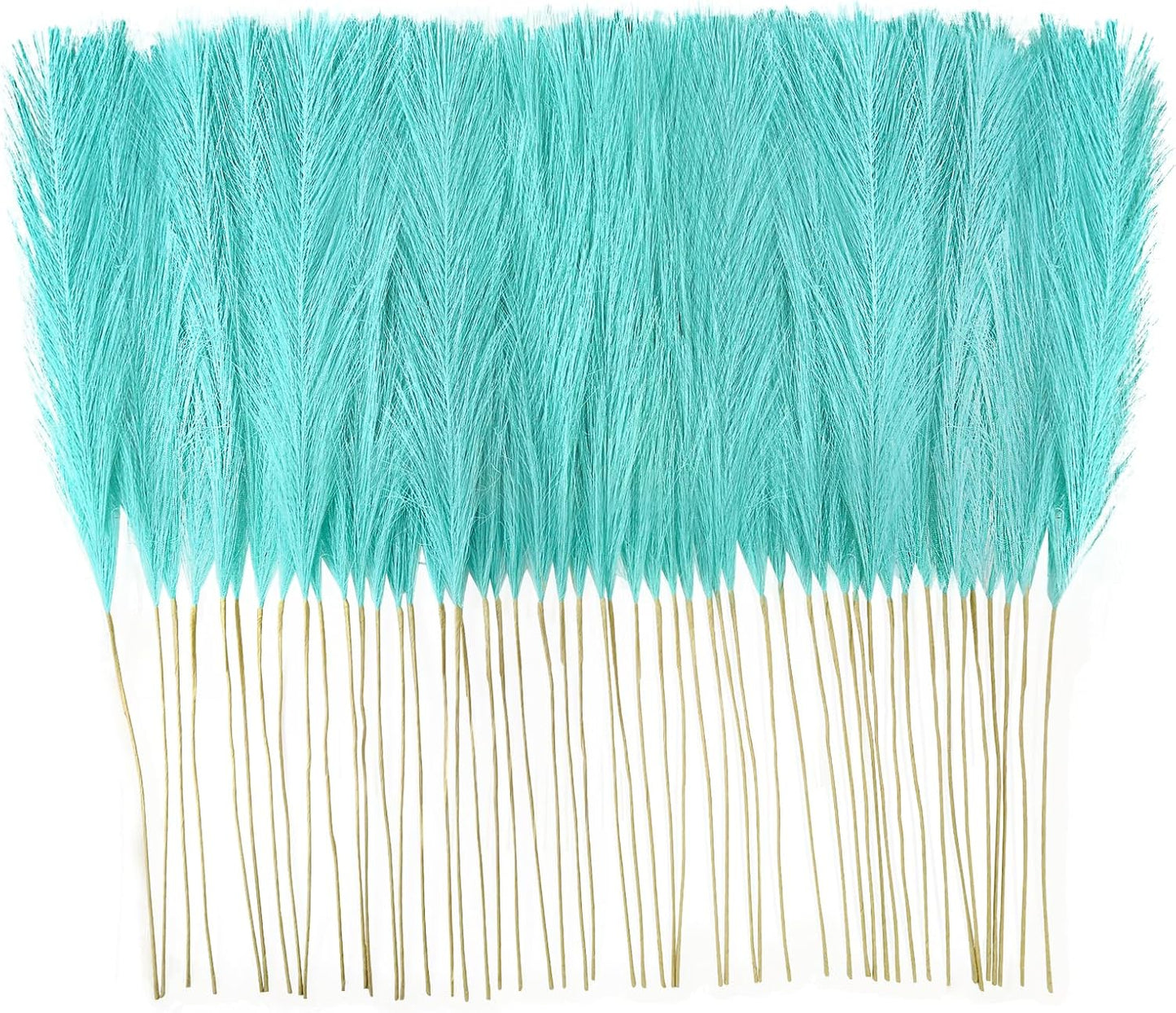 obbsie 50pcs Pink Faux Pampas Grass Decor, 21.6" Short Artificial Floral Branches Vase Filler Flower Arrangement for Home Wedding Boho Outdoor Decor