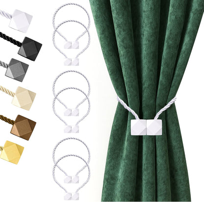 Hion Magnetic Curtain Tiebacks Black 2pcs, Curtain Tiebacks Buckles Holdbacks Holders Hooks Clip for Home Outdoor Bedroom Office Decorative Curtain