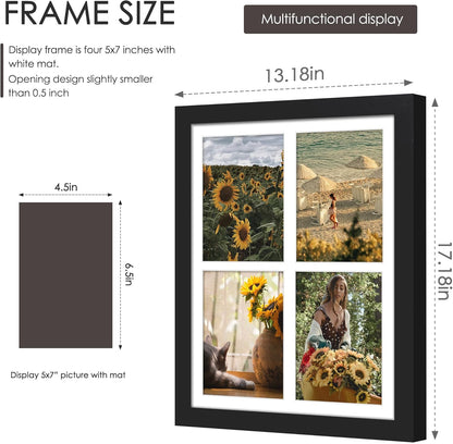 DUENPY 14x26 Collage Picture Frame 4x6 Collage Picture Frame Displays Twelve 4x6 inch Photos Available Horizontal Wall Mounting Display and Vertical Black - Colors A