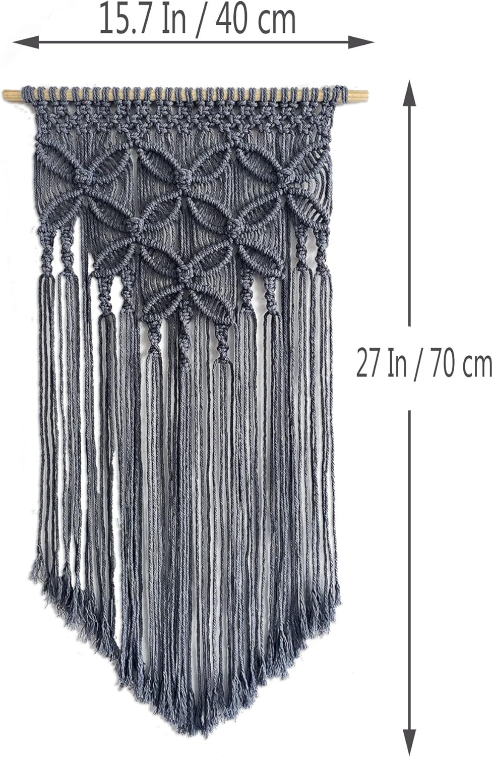 Handmade Cotton Home Decor Macrame Wall Hanging Navy