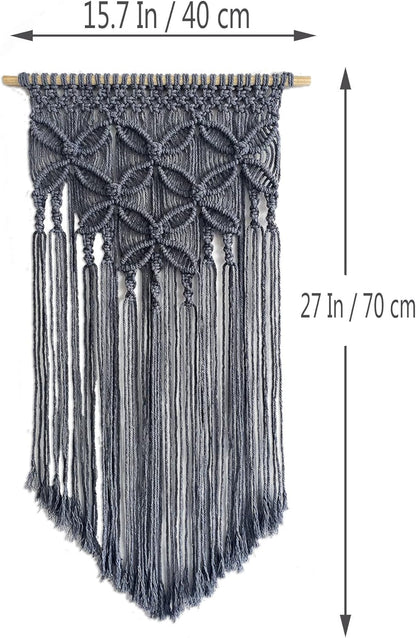 Handmade Cotton Home Decor Macrame Wall Hanging Navy