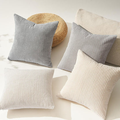 Topfinel Decorative Throw Pillow Covers Cushion Cases, Set of 4 Soft Velvet Modern Double-Sided Designs, Mix and Match for Boho Farmhouse Fall Home Decor (18x18 inch, Orange/Teal)