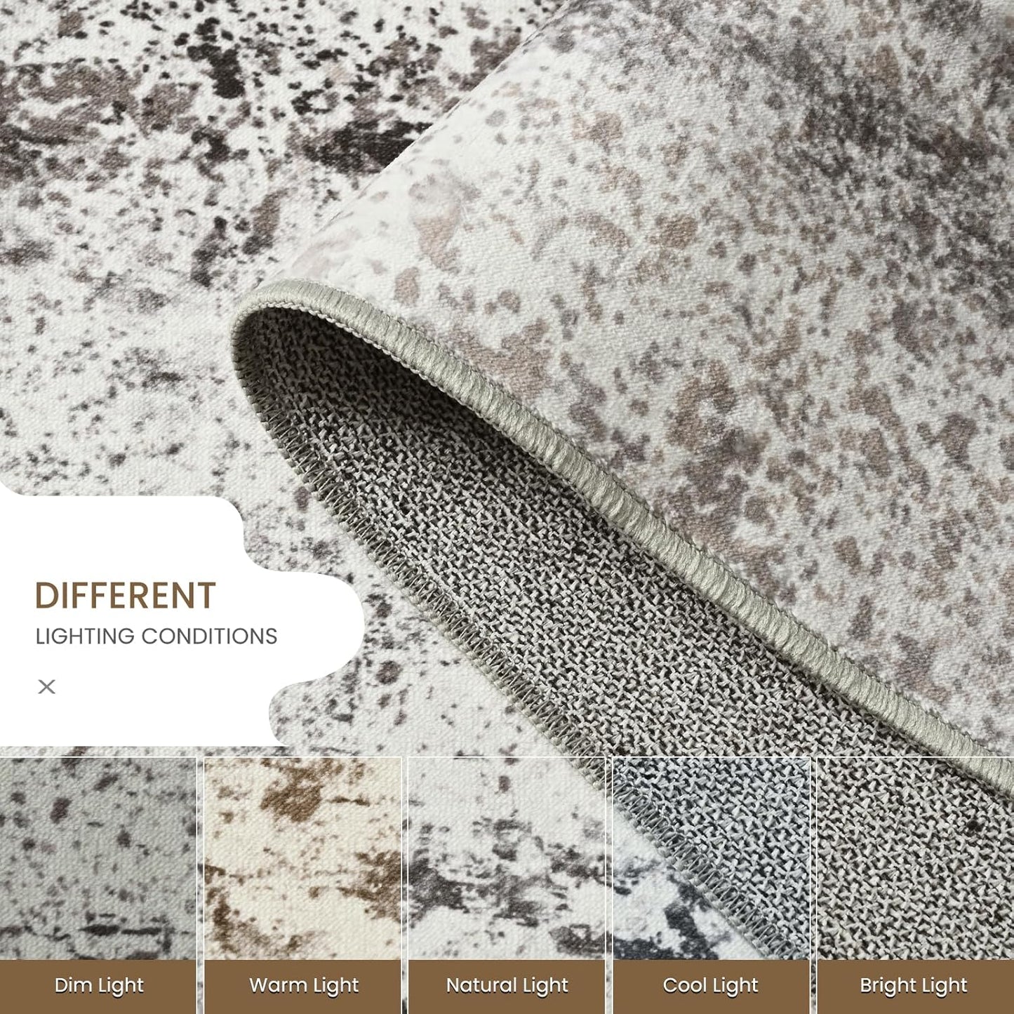 Ompaa 2x6 Rug Runners for Hallways Kitchen Runner Rug Non Slip Washable Grey Long Runner Rugs with Rubber Backing Soft Abstract Carpet Runner for Hallways, Kitchen, Bedroom, Bathroom, Entryway - Colors B