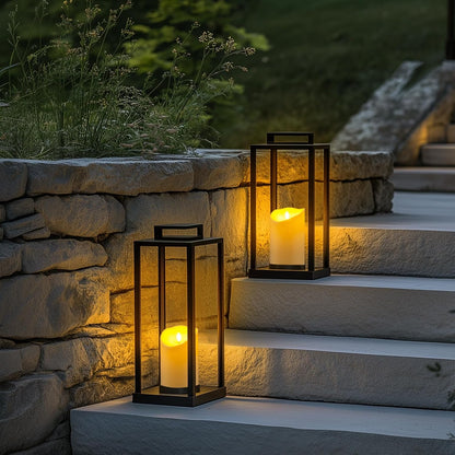 Homemory 6"x3" Outdoor Waterproof Flameless Candles, LED Candles, Battery Operated Candles with Remote and Timers, Electric Fake Plastic Pillar Candles, Ivory White, Set of 2