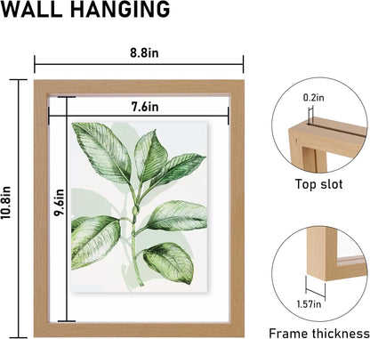 CORE ART 8x10 Floating Picture Frame,Double Plexglass Floating Frame for 5x7,4x6 Pictures,Wall or Tabletop Display,Black