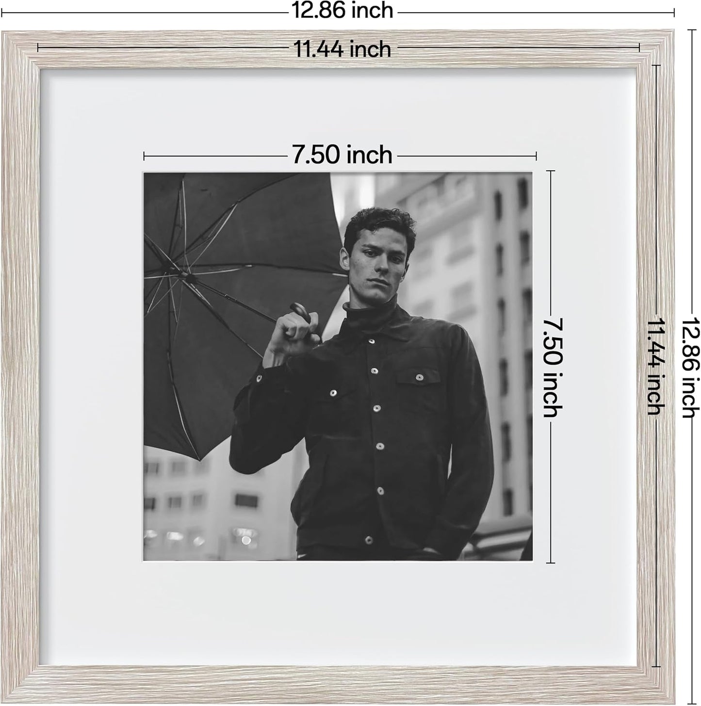 eletecpro 12x12 Picture Frames Set of 9 with Clear Acrylic Cover, Display 8x8 Photos with Mat or 12x12 Without, Classic and Sturdy Square Collage Gallery Wall Decor, Easy Wall Mount, Black