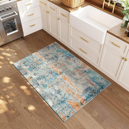 Ompaa 2x6 Rug Runners for Hallways Kitchen Runner Rug Non Slip Washable Grey Long Runner Rugs with Rubber Backing Soft Abstract Carpet Runner for Hallways, Kitchen, Bedroom, Bathroom, Entryway - Colors B