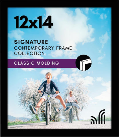 Americanflat 12x18 Poster Frame with Shatter-Resistant Glass - Signature Collection - Gallery-Style Frames Made of Engineered Wood - Photo Frame for Wall Display - Black - Colors B