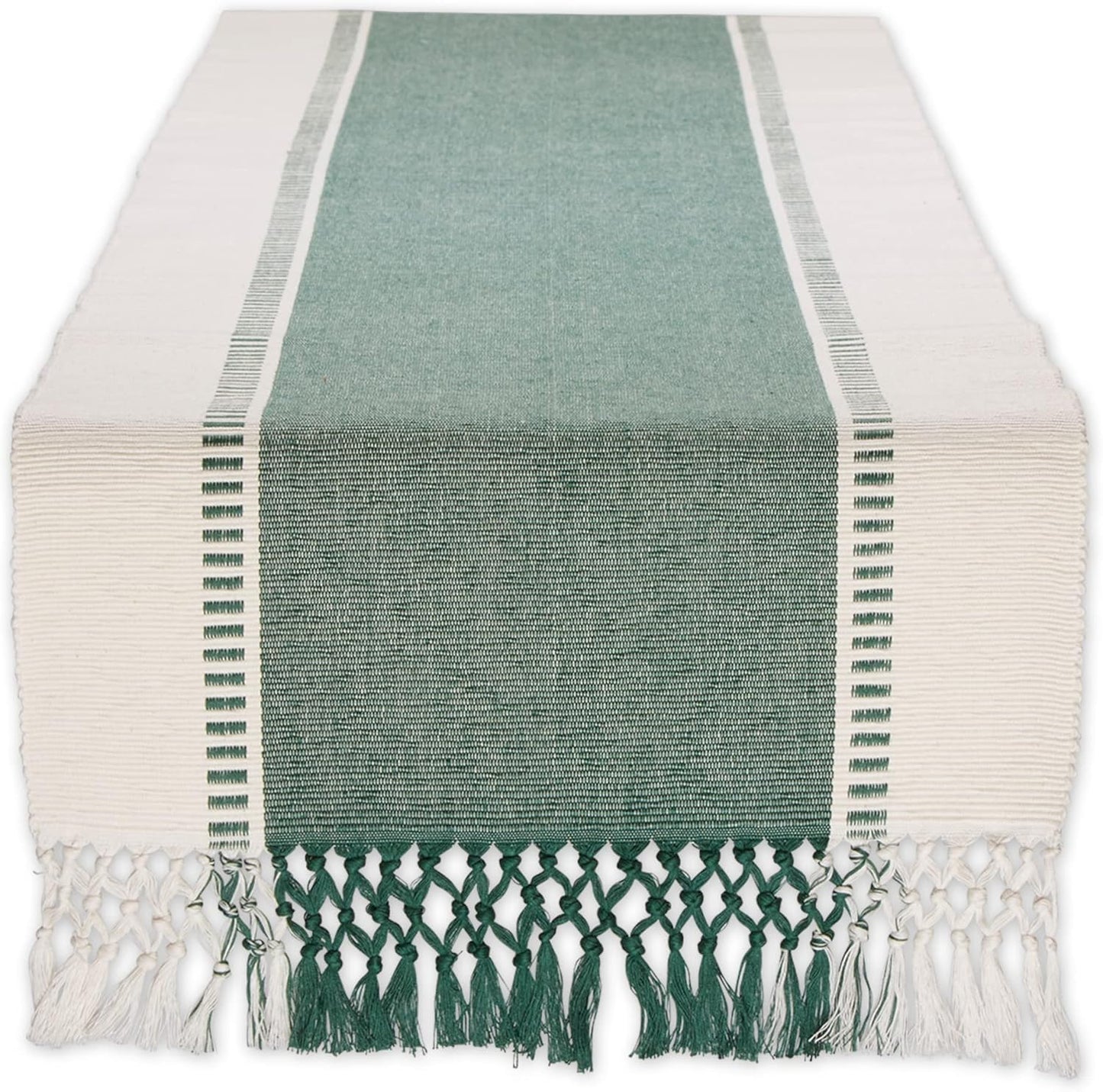 DII Dobby Stripe Woven Table Runner, 13x72-inch, French Blue
