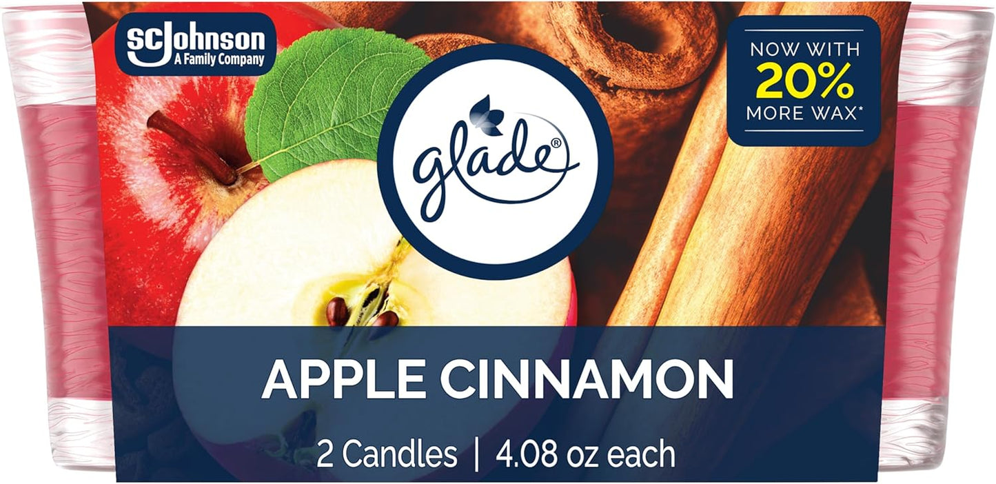 Glade 1-Wick Scented Candle Jar, Angel Whispers, Air Freshener Infused with Essential Oils, 4.08 Oz, 2 Count