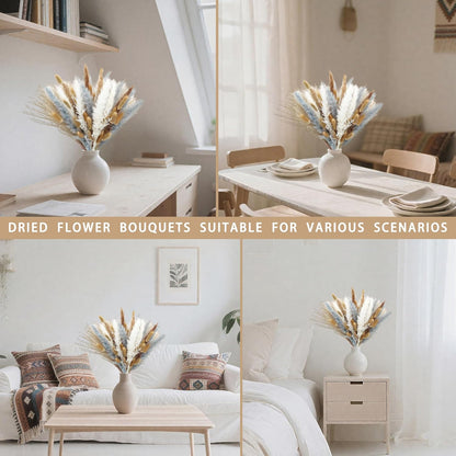 Natural Dried Flower Bouquet - 17" Boho Style Mixed Pampas Grass Ideal for Home Decor, Wedding Decor, Bridal Bouquets, Floral Arrangement, Event Centerpieces, Table Decor
