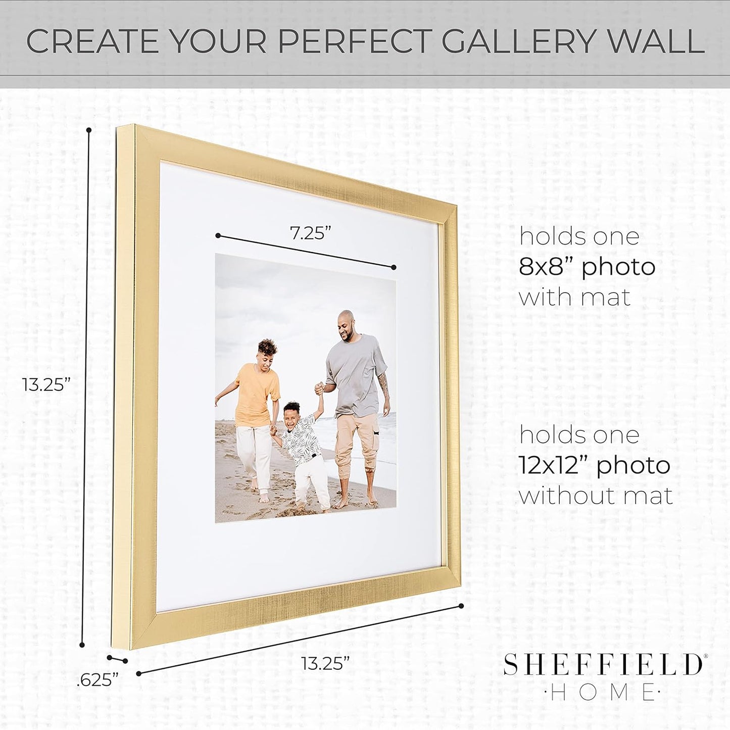 Sheffield Home 9 Piece Gallery Wall Frame Set, 11x14 in. matted to 8x10 in. (Matte Black)