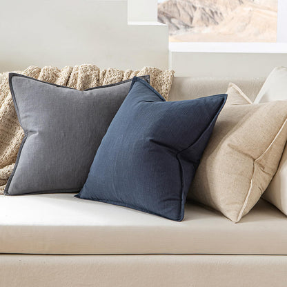 MIULEE Decorative Linen Euro Sham Pillow Covers 26x26 Cream White Boho Farmhouse Neutral Couch Throw Pillows for Bed Pack of 2 Accent Modern Pillowcase Sofa Livingroom Home Decor