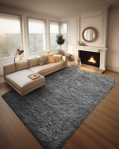 Ophanie Round Rugs 5Ft Ivory Circle Area Rug, Nursery Room Decor, Christmas Aesthetic Bedroom Home Circular Carpet 5 Foot, Fluffy Fuzzy Shag Plush Cream Living Room Rugs for Kids Boys Girls Teen Baby
