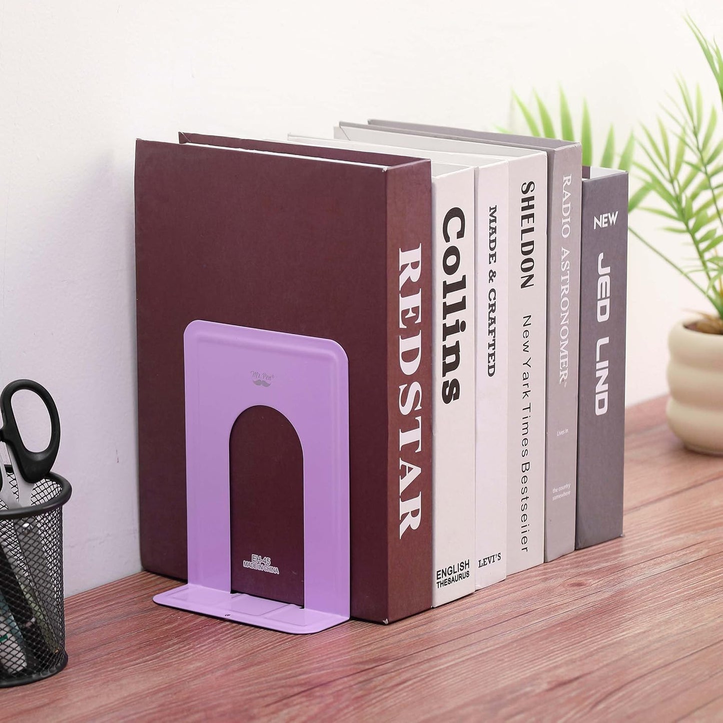Mr. Pen- Book Ends, Black, 4 Pack, Heavy Duty Metal Bookends for Shelves, Book Holders for Shelves, Metal Bookends