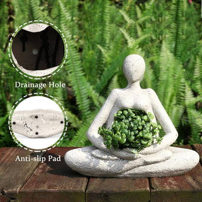 Large Planters for Outdoor Indoor Plants Head Face Planter Pot Unique Succulent Planters Flower Vase with Drainage Hole New Life