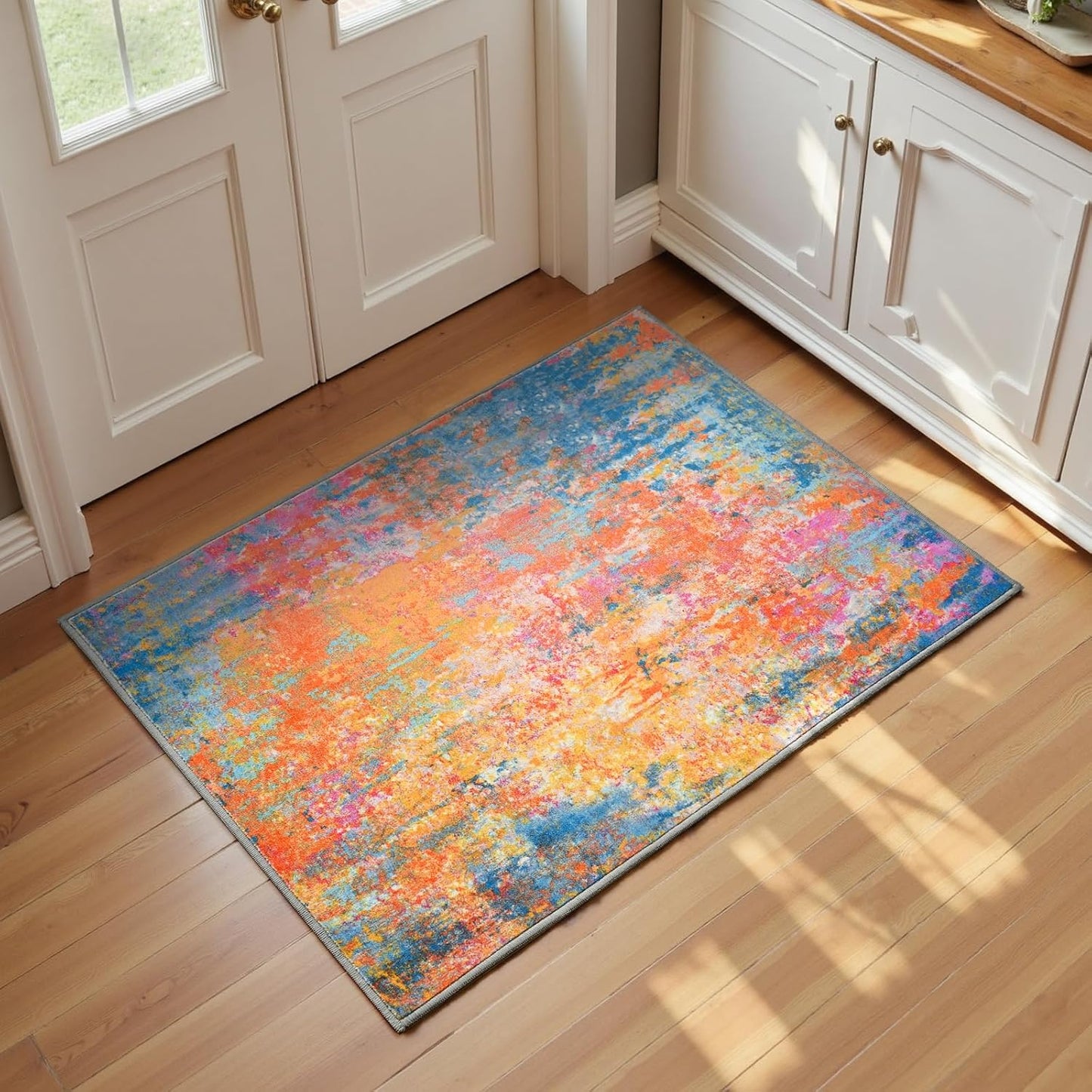 Ompaa 2x6 Rug Runners for Hallways Kitchen Runner Rug Non Slip Washable Grey Long Runner Rugs with Rubber Backing Soft Abstract Carpet Runner for Hallways, Kitchen, Bedroom, Bathroom, Entryway - Colors B