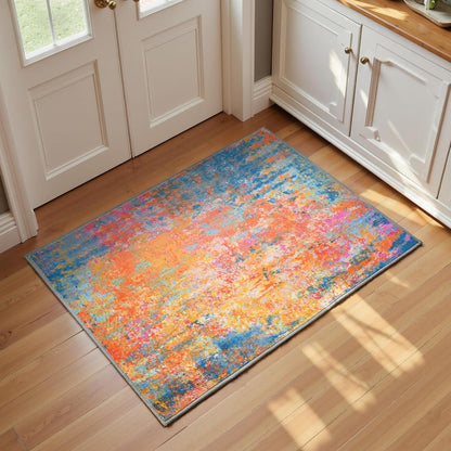 Ompaa 2x6 Rug Runners for Hallways Kitchen Runner Rug Non Slip Washable Grey Long Runner Rugs with Rubber Backing Soft Abstract Carpet Runner for Hallways, Kitchen, Bedroom, Bathroom, Entryway - Colors B