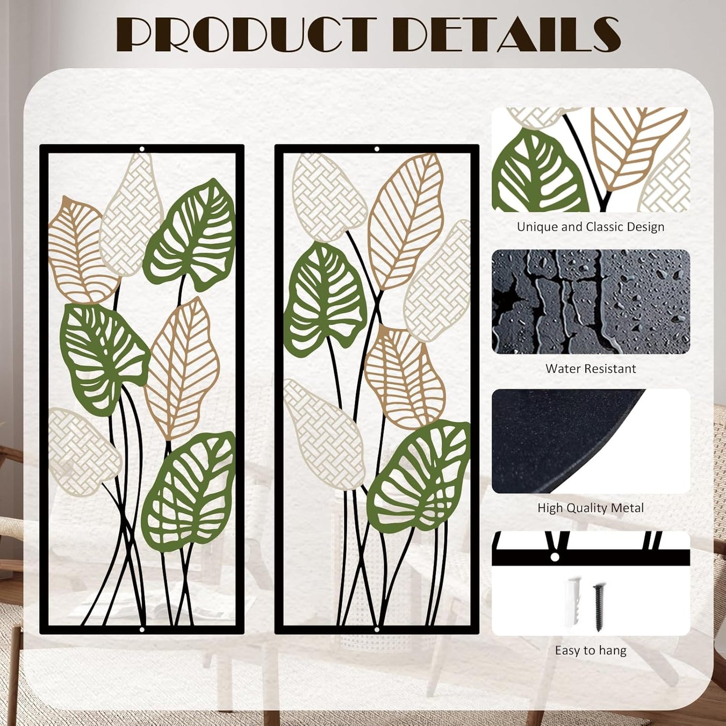 ruelen Metal Scroll Wall Decor Rustic Iron Wall Medallion Small Traditional Metal Scroll Wall Art for Home Living Room Front Porch Above Door Hallway Entryway Decoration（(Separated into two pieces, assembly required)）