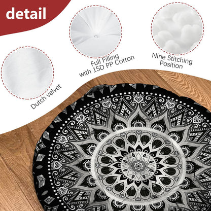 Mandala Meditation Cushion, Boho Meditation Mat, Meditation Pillows for Sitting on Floor, Cushions for Sitting in Home and Outdoor, Square Floor Pillow Cushion Seating for Yoga Accessories 22'' X 22''