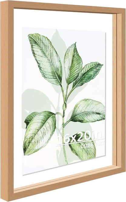 CORE ART 8x10 Floating Picture Frame,Double Plexglass Floating Frame for 5x7,4x6 Pictures,Wall or Tabletop Display,Black