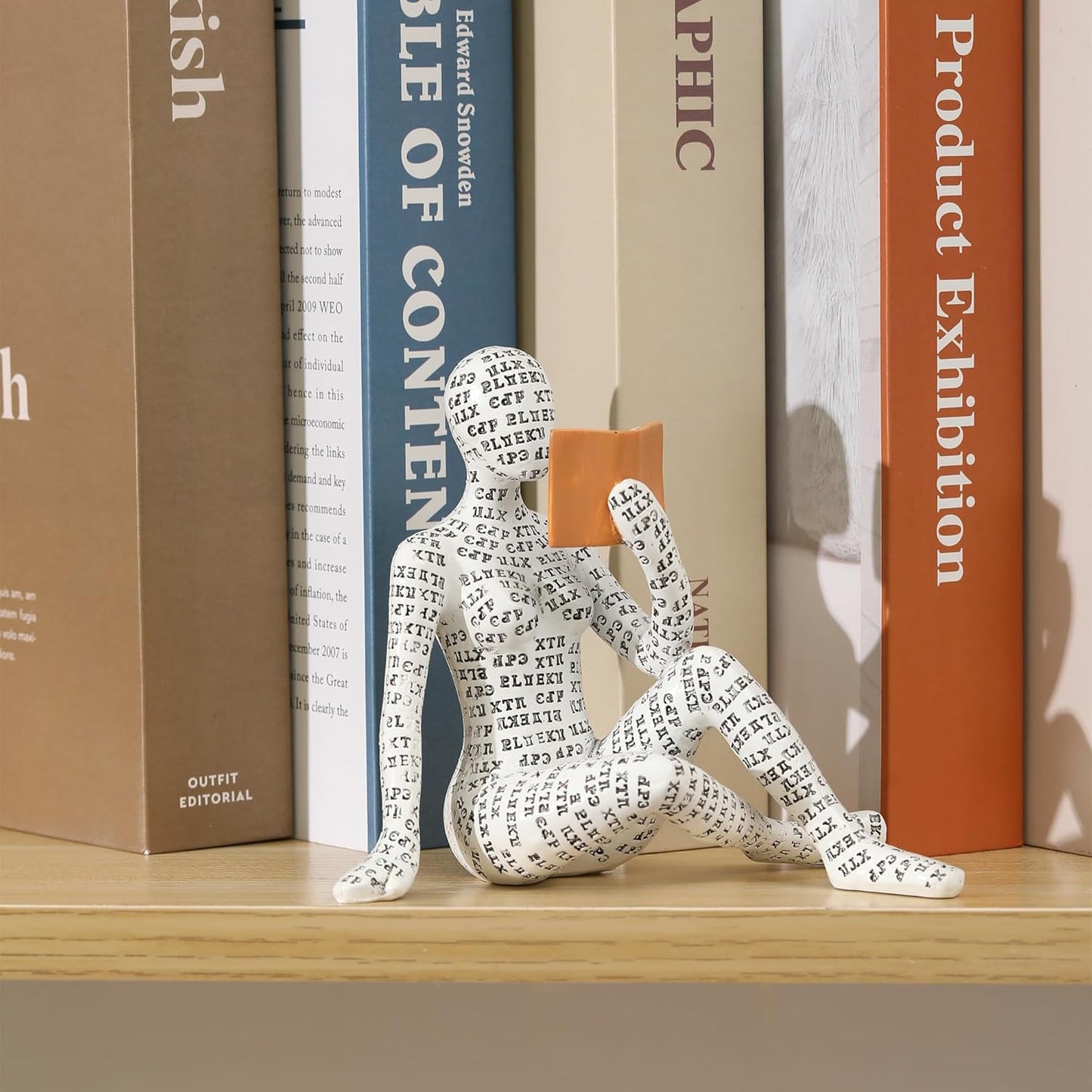 GRAPMKTG Home Decor Pulp Reading Women Thinker Statue Aesthetic Sculpture Room Decor Modern Abstract Decoration on Shelf Table Desk for Living Room Office Bedroom A