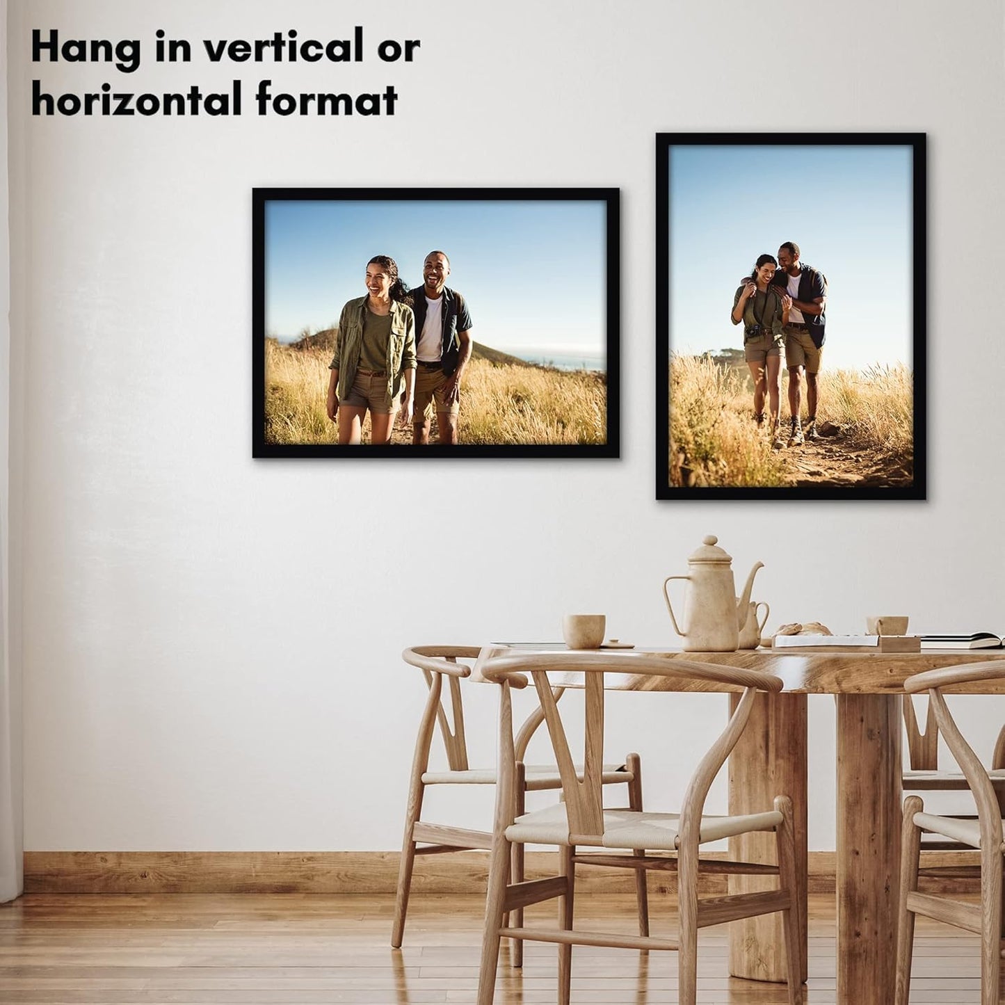 Americanflat 16x20 Picture Frame with Polished Plexiglass - Black Picture Frame - Wide Photo Frames Made of Engineered Wood for Vertical or Horizontal Wall Display - Epic Collection - Black - Colors A