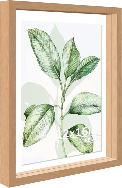 CORE ART 8x10 Floating Picture Frame,Double Plexglass Floating Frame for 5x7,4x6 Pictures,Wall or Tabletop Display,Black