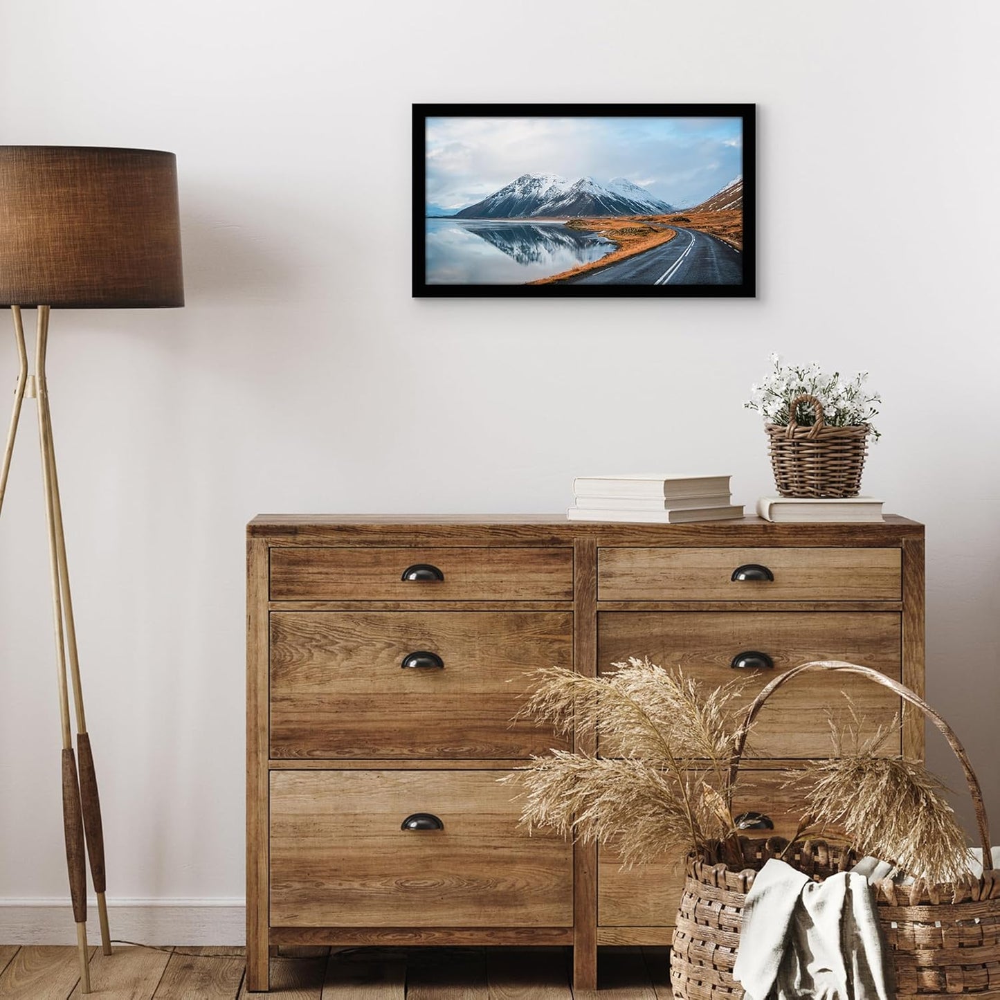 Americanflat 12x18 Poster Frame with Shatter-Resistant Glass - Signature Collection - Gallery-Style Frames Made of Engineered Wood - Photo Frame for Wall Display - Black - Colors B