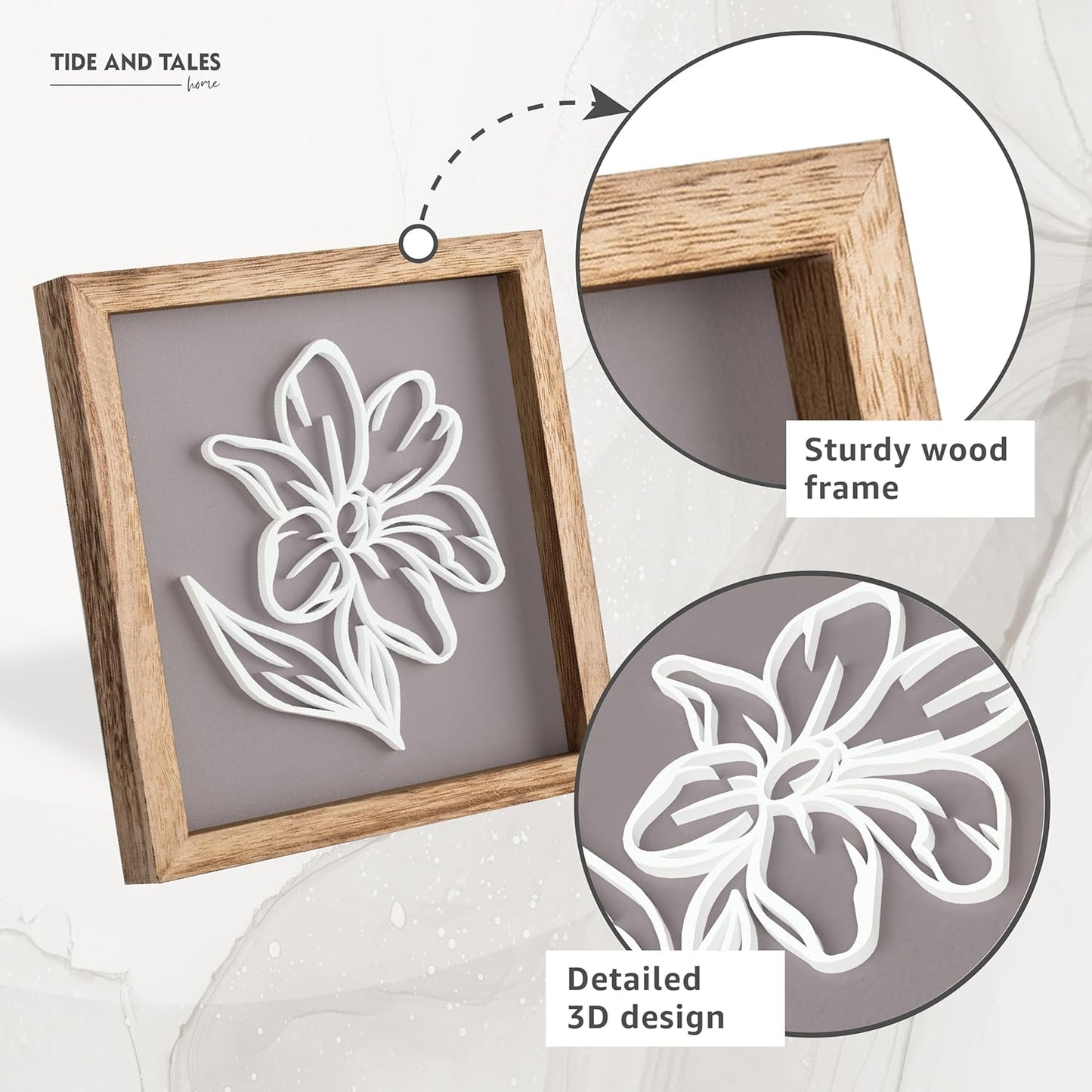 3D Floral Green Wall Art (Set of 2) Lightweight, Wooden Ready-to-Hang Boho Framed Wall Art for Bathroom, Bedroom, Living Room or Office – Premium Sage Green Farmhouse Decor – Gift-Boxed