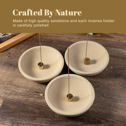 Koville Natural Marble Incense Holder, Incense Holder for Sticks with 9 Holes, Handmade Incense Burner Ash Catcher for Meditation Yoga SPA, Balsam Fir/Palo Santo/Sage/Cone (Green)