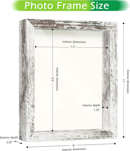 FrameWorks 11” x 14” Dark Oak Wooden Shadow Box Frame – Display Case with Soft Felt Back, Memory Box with Tempered Glass, Display Box with Elegant White Ball Push Pins, Wooden Flower Box