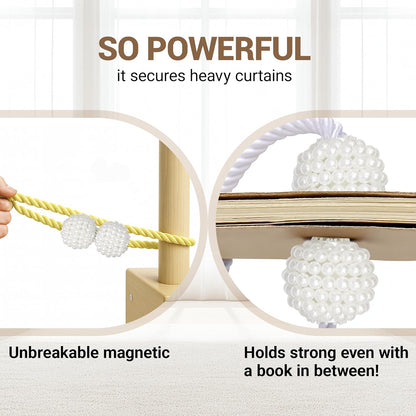 Hion Magnetic Curtain Tiebacks Black 2pcs, Curtain Tiebacks Buckles Holdbacks Holders Hooks Clip for Home Outdoor Bedroom Office Decorative Curtain