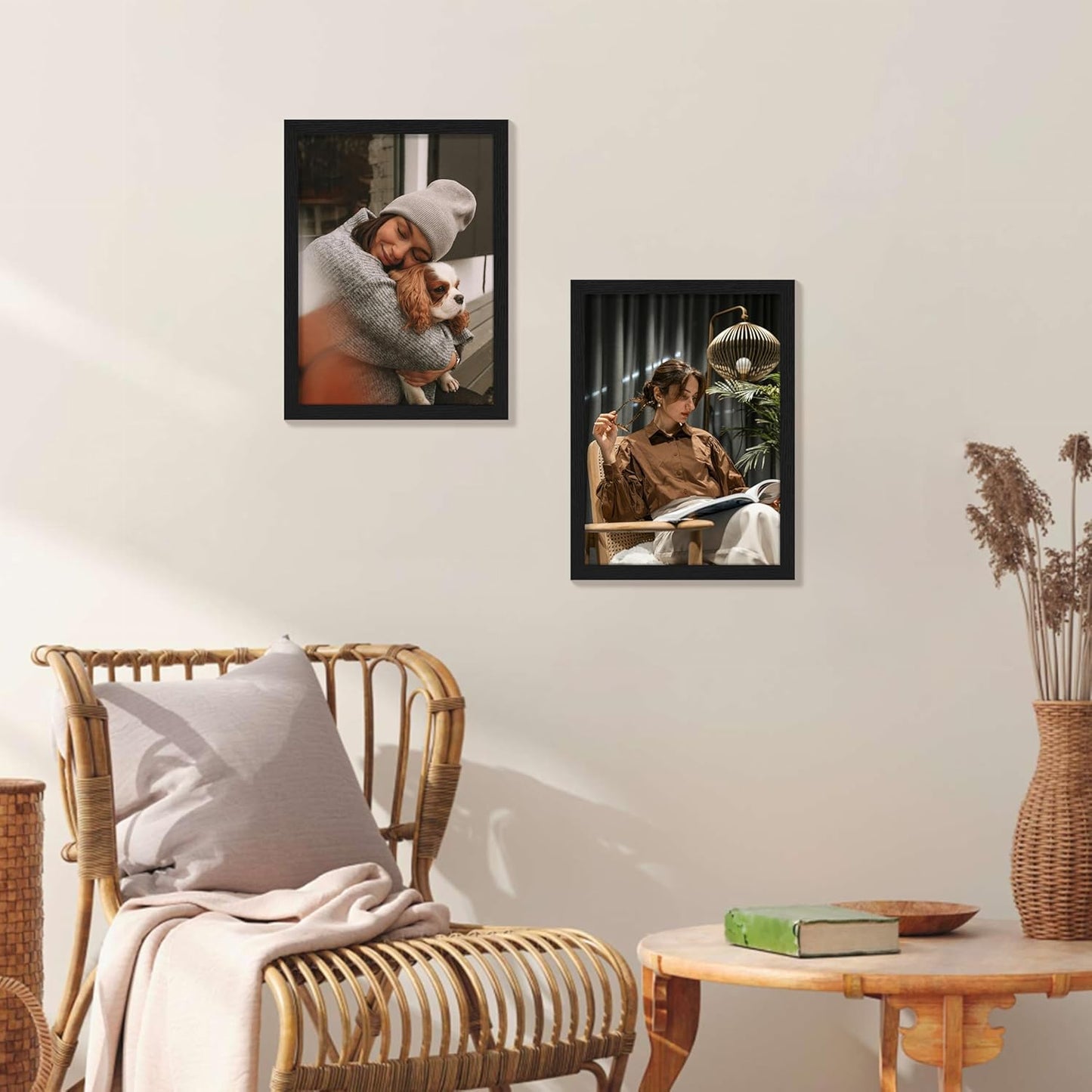 Vittanly 11x14 Picture Frame, Display Pictures 8x10 with Mat or 11x14 without Mat, Photo Frame for Wall Mounting, Black, 1 Pack - Colors A