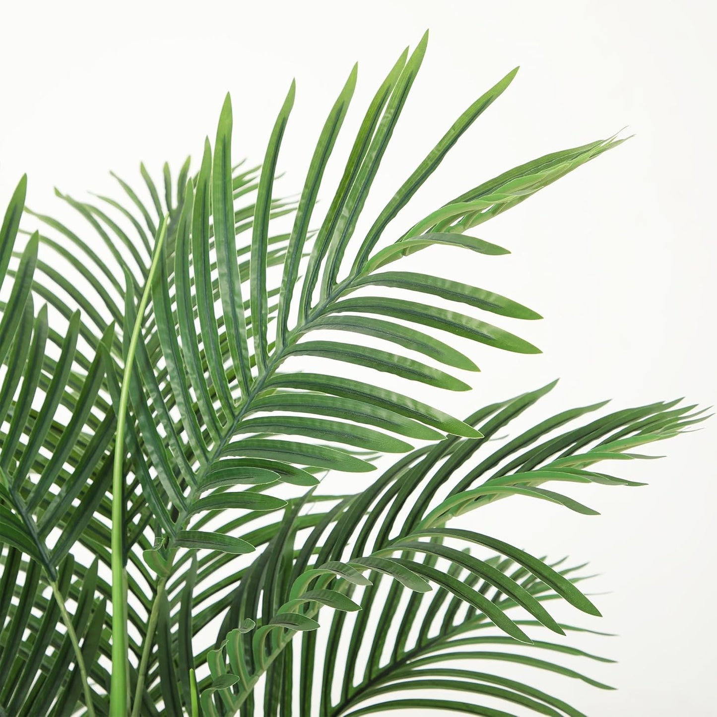Nafresh 8ft Tall UV Resistant Faux Palm Tree, 96in Artificial Palm Tree Indoor Outdoor, Fake Tree with Real Bark and Realistic Leaves and for Home House Office Living Room Yard Patio.