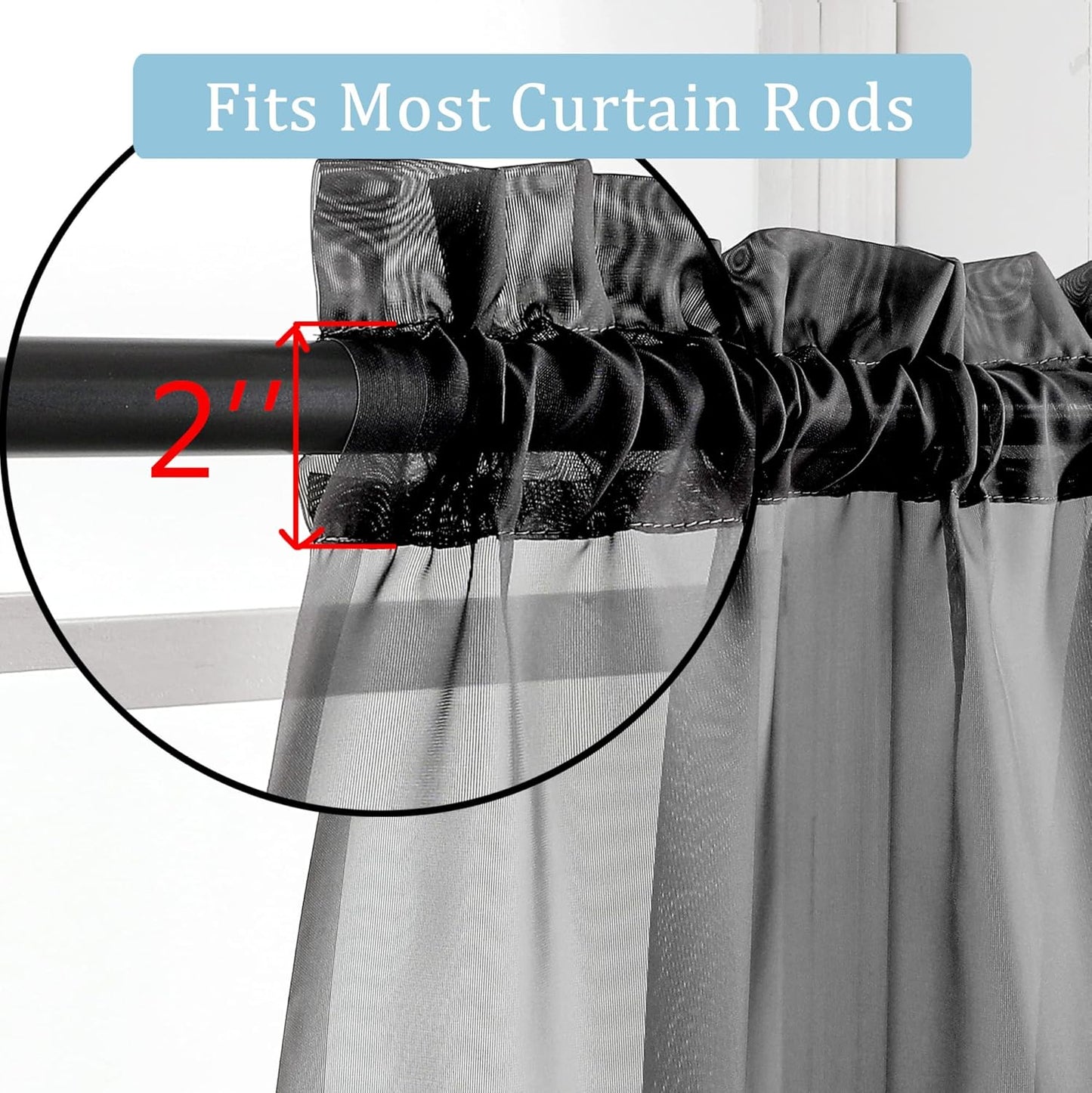 OWENIE Sheer Curtains 84 inches Long 2 Panels Set for Living Room/Bedroom, Rod Pocket Voile Sheer Panel Drapes, White, 2pcs, Each 42" W x 84" L - Colors B