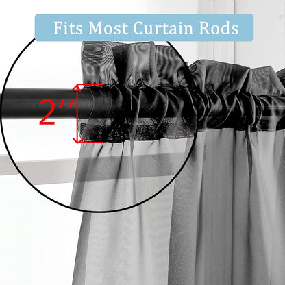 OWENIE Sheer Curtains 84 inches Long 2 Panels Set for Living Room/Bedroom, Rod Pocket Voile Sheer Panel Drapes, White, 2pcs, Each 42" W x 84" L - Colors B