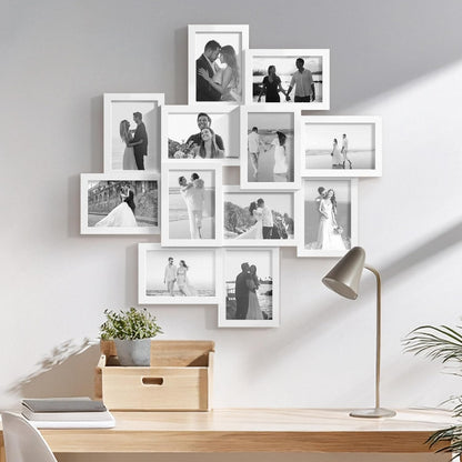 DUENPY 4x6 Collage Picture Frames, 12-Pack Solid Wood Photo Frame, Picture Frames Collage Wall Decor, Set with Glass Front, Assembly Required, Black