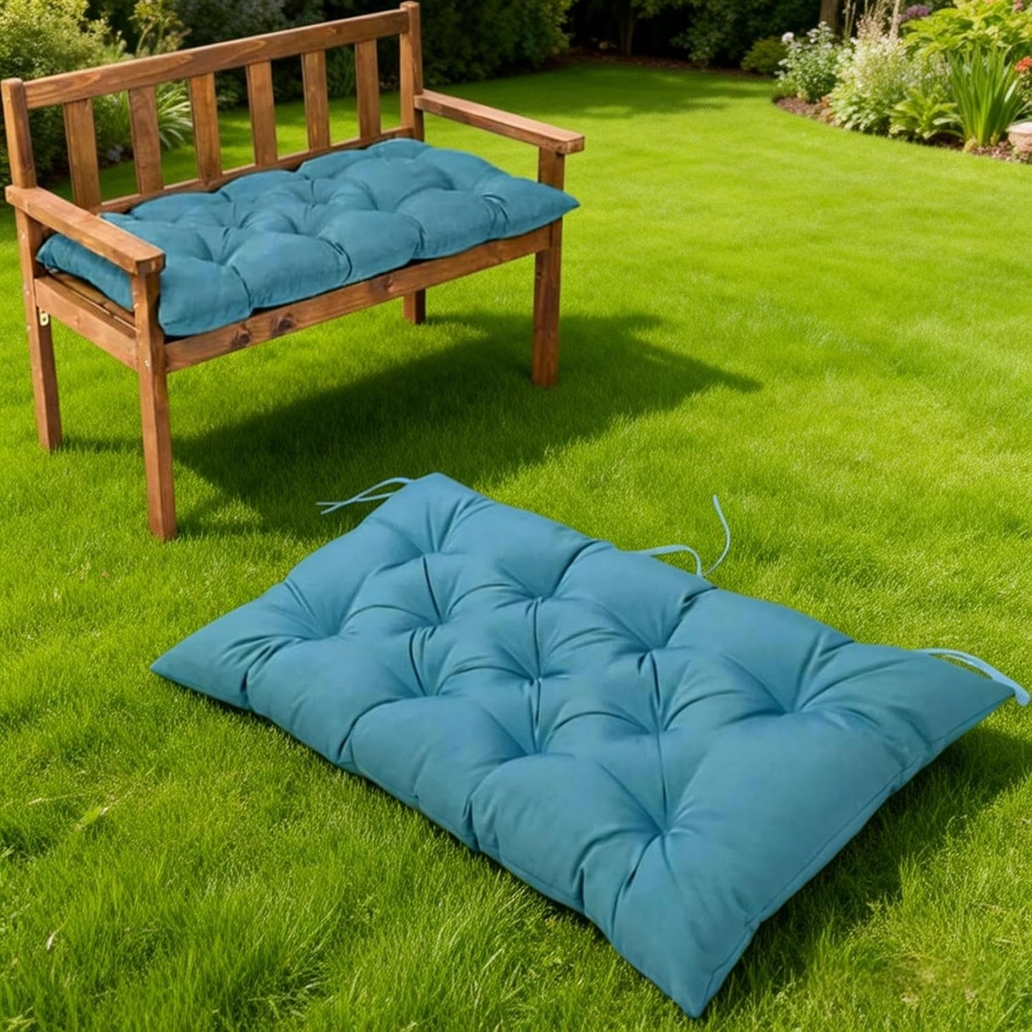 Waterproof & Sun-Resistant Outdoor Bench Cushion - Universal Fit for Patio Chairs, Swing Seats.Lounger Seat Cushions Outdoor Loveseat Bench Seat Pads (Navy,39.4 X 19.7 Inch)